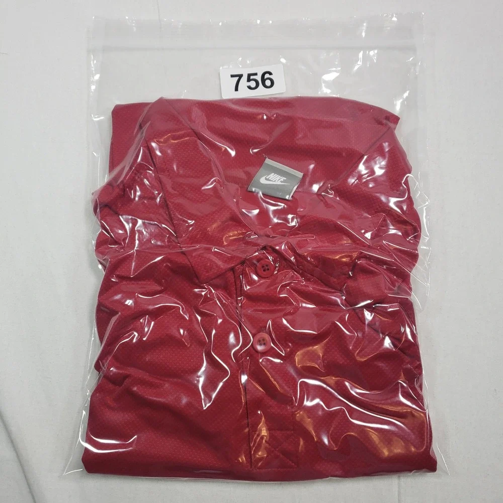 Nike Mens Golf Polo Shirt XL Red‎ Textured 216791-648